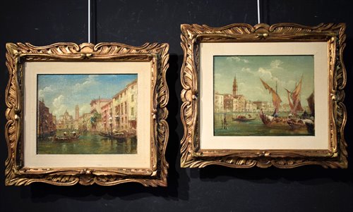 Coppia di Vedute Veneziane - Giudecca e Canal Grande